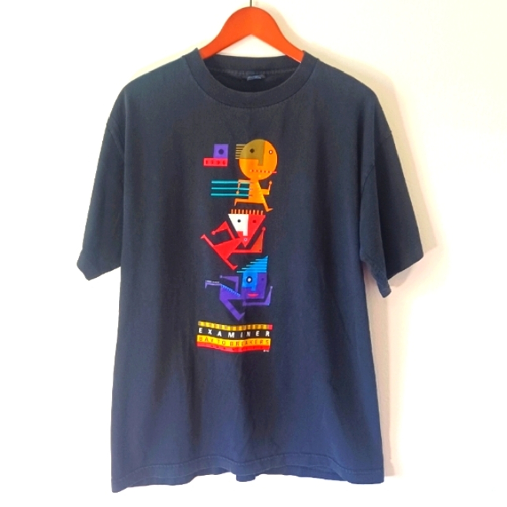 Vintage 1996 Gordon Studer Bay To Breakers Abstract Art T-Shirt